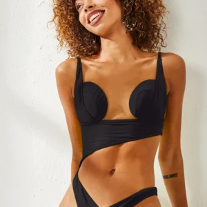 The Luma in Noir (Black) – Sculpted Cut-Out One Piece