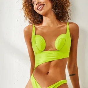 The Luma in Volt (Neon) Sculpted Cut-Out One Piece