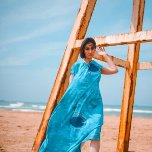 Blue Oasis Drift Dress – Signature Print
